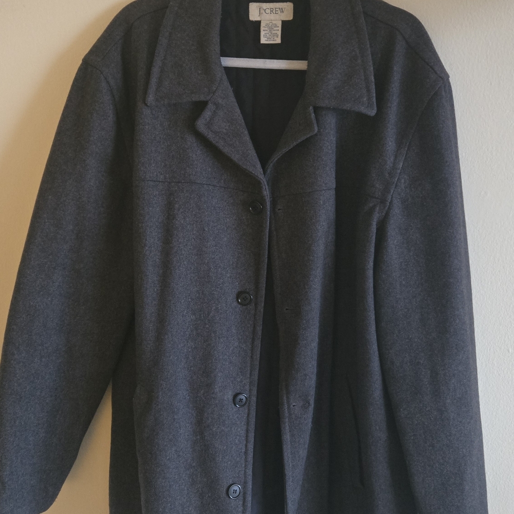 J. Crew Mens Gray Wool Pea Coat
